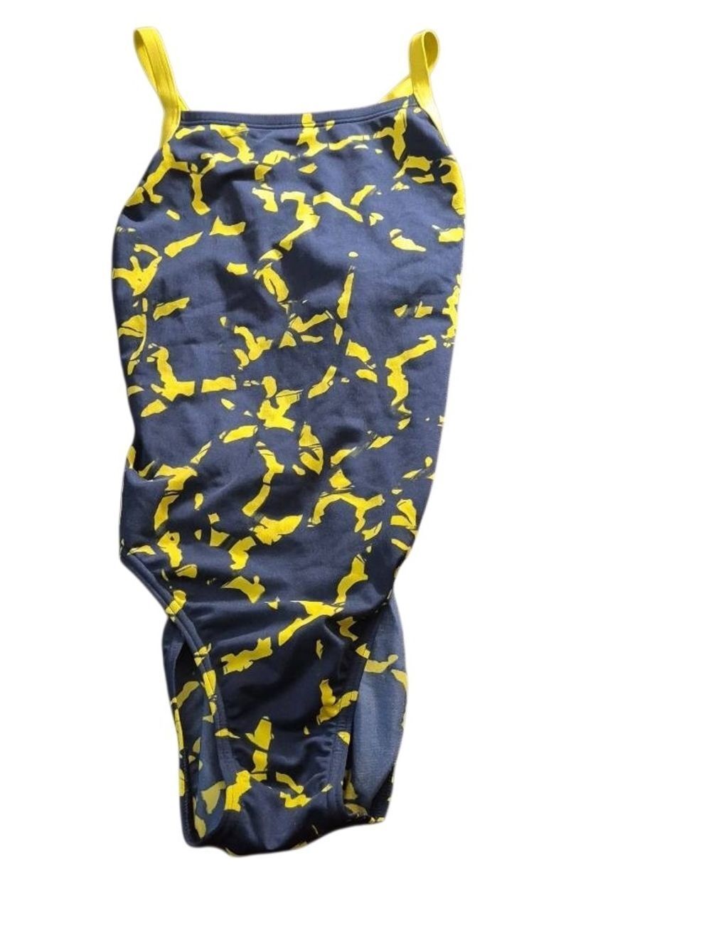 Speedo Navy and Yellow Crossback One-Piece(130)